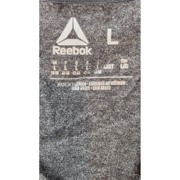 Reebok Women's Gray UFC Training V-Neck Short Sleeves T-Shirt Size L‎ - Picture 4 of 9